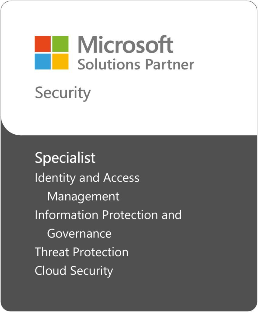 CloudAssist's Microsoft Solutions Partner badge for Security, listing CloudAssist's credentials as a Microsoft Security Partner Ireland.