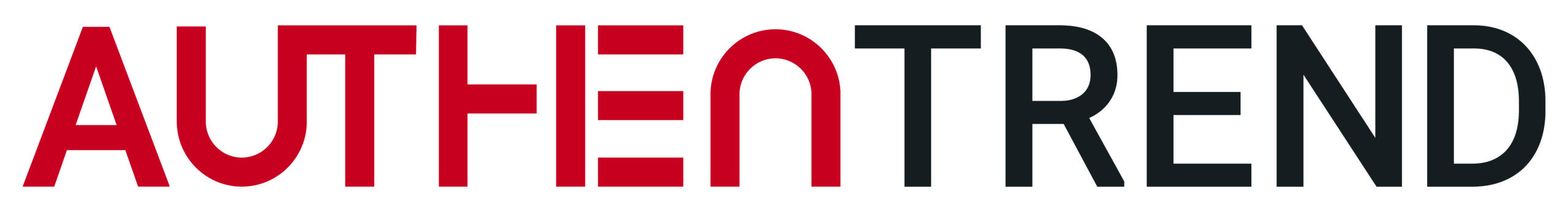 Authentrend red and black plain text logo
